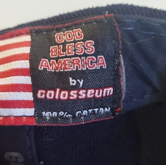 NYPD God Bless America By Colosseum White Navy Blue Baseball Hat Cap - Picture 14 of 14